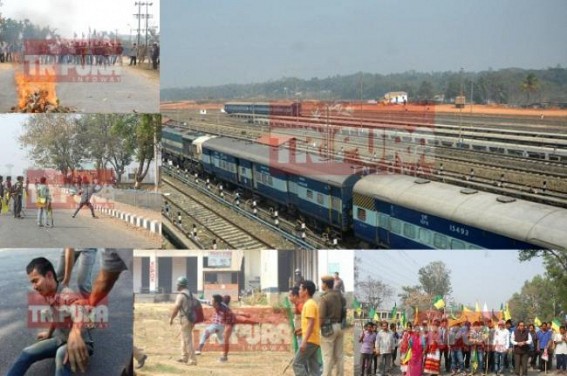 Tripura regional parties paralyzed Railway Service; violence goes around the state, 50 injured